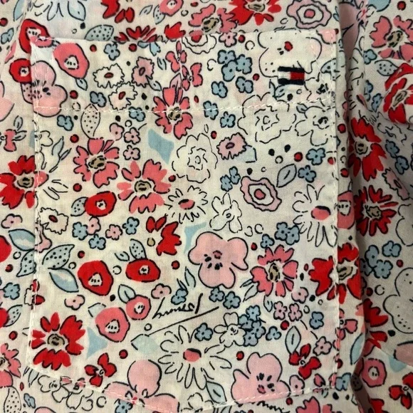 Tommy Hilfiger Floral Camp Shirt size M Lightweight Feminine Coquette Retro - Picture 5 of 14